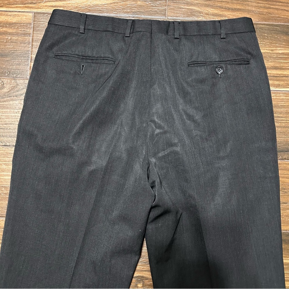 36x23 Brooks Brothers Men’s Wool Pleated Dress Pants Gray Cuffed Legs 36 Short - Picture 9 of 9